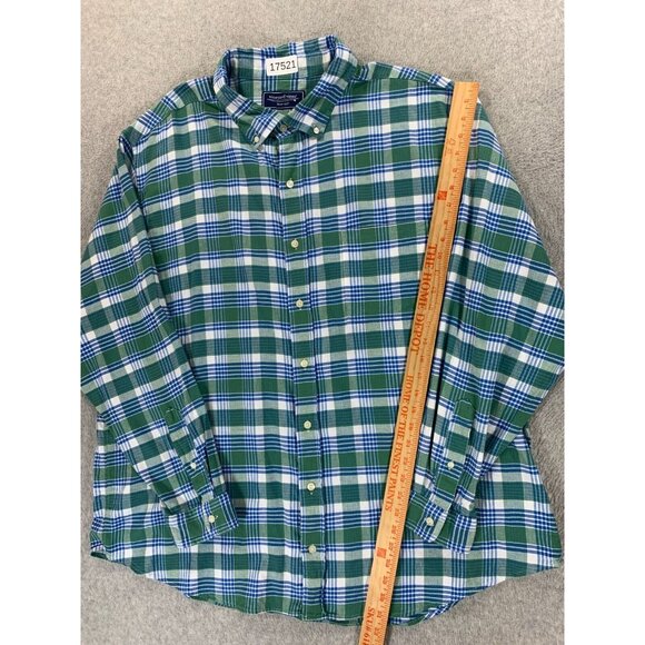 Vineyard Vines Cotton Linen Blend Plaid Button Down Shirt (Men's XXL) Blue - Picture 5 of 12